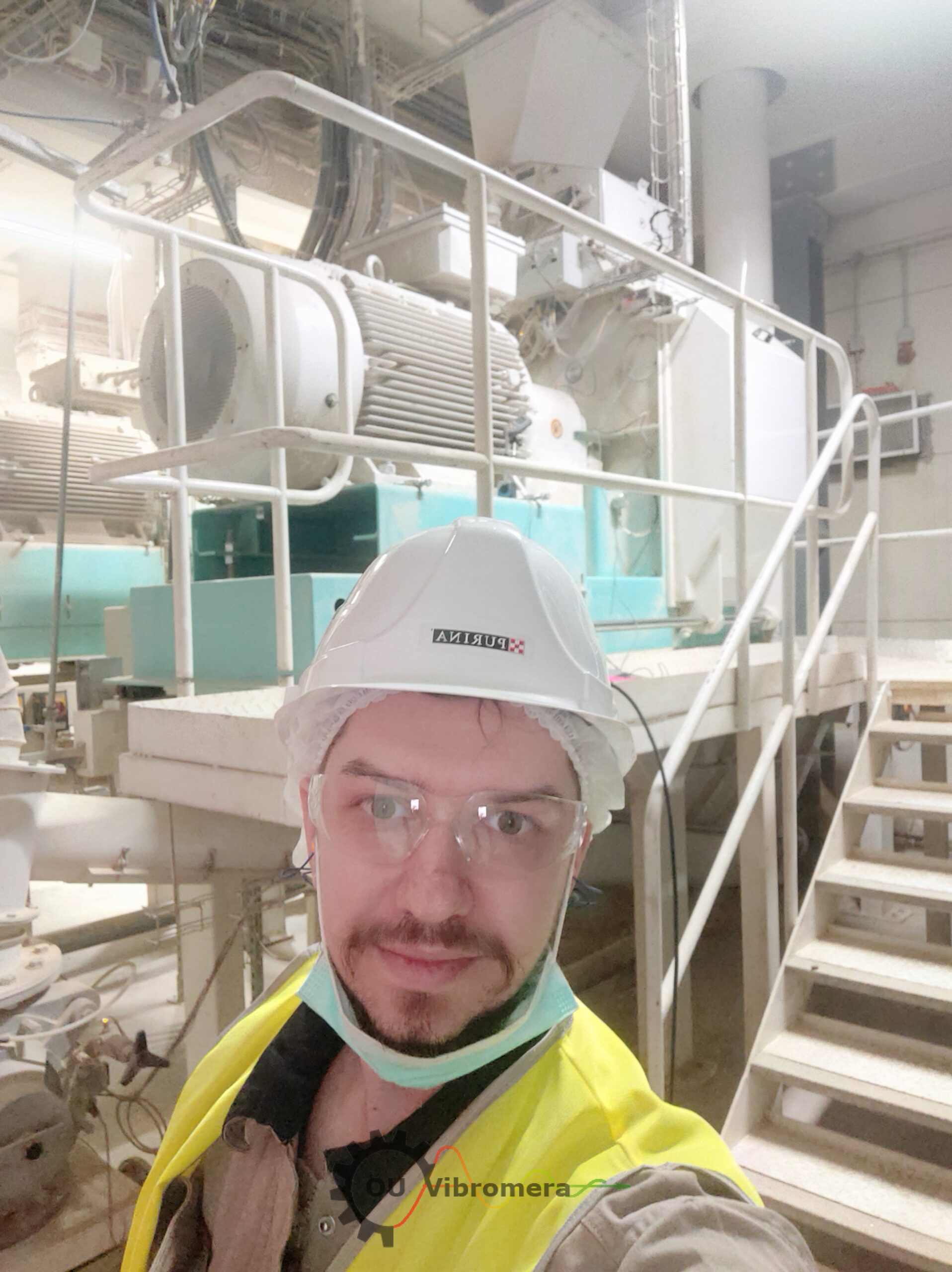 Balancing a crusher at a Nestlé plant: setting up the equipment for vibration diagnostics